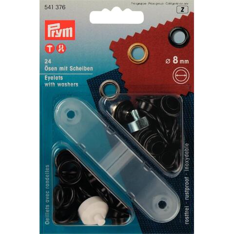 Maljer 24 stk  8 mm svart